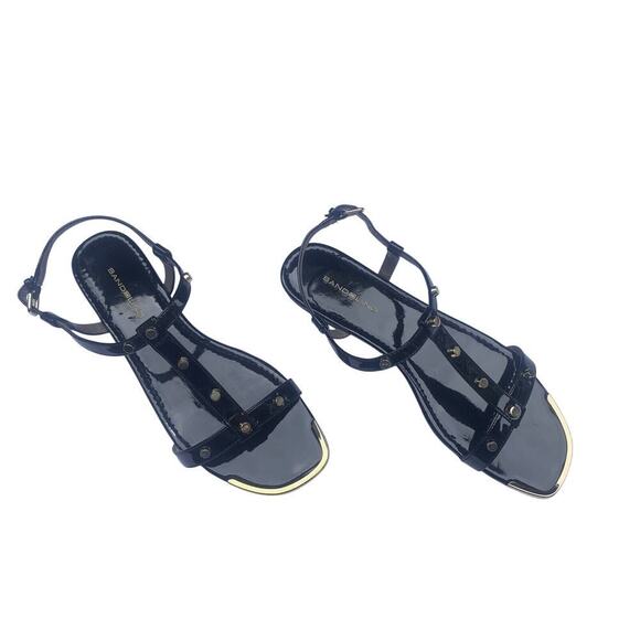 New Bandolino 8.5 Black Gold Accent Trim Sandals BDTAOS Taos 1541 Women’s size - Picture 2 of 12